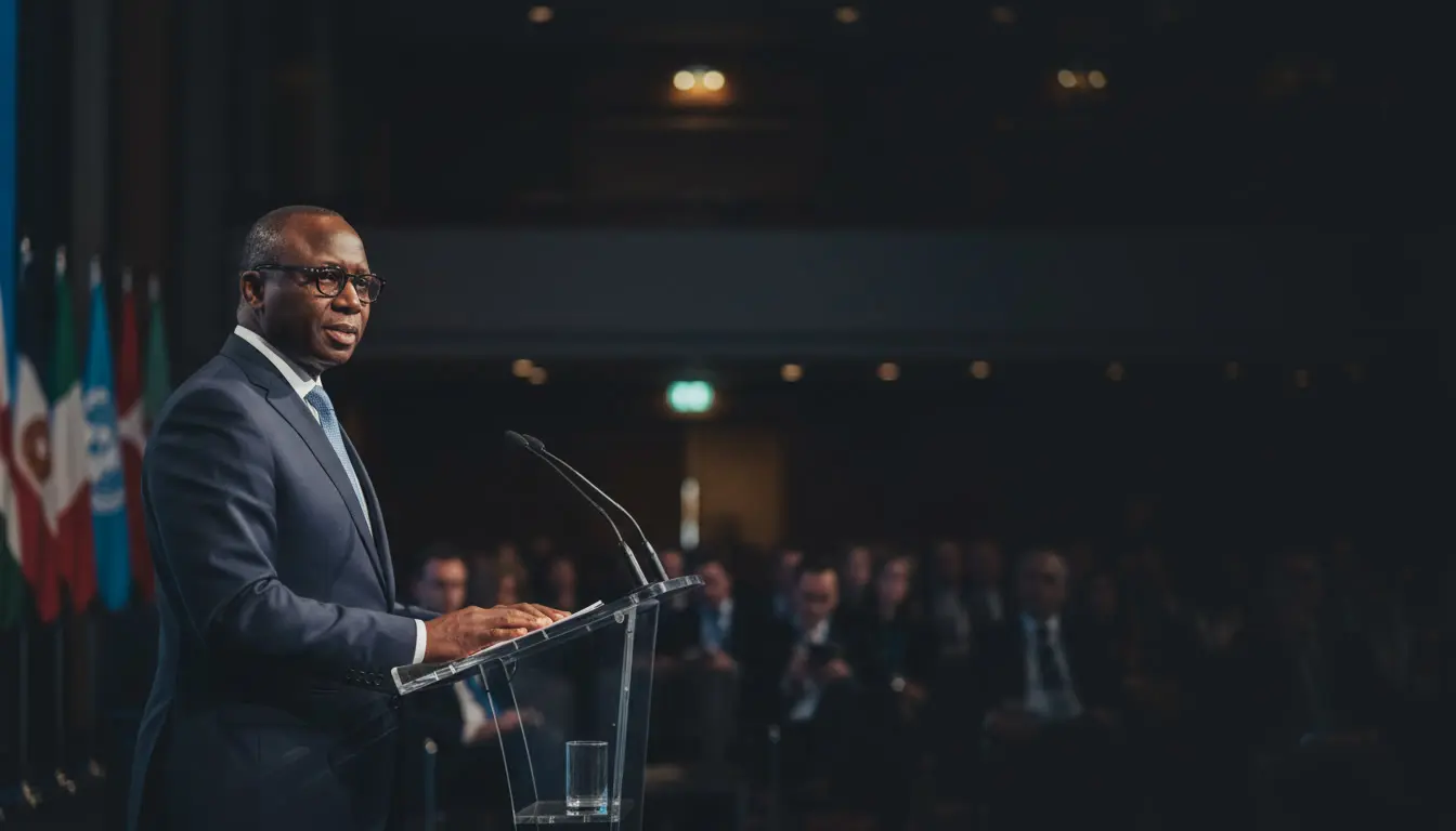 Dr. Chijioke J. Evoh presenting employment policy and labour market systems expertise at a United Nations and multilateral policy advisory forum