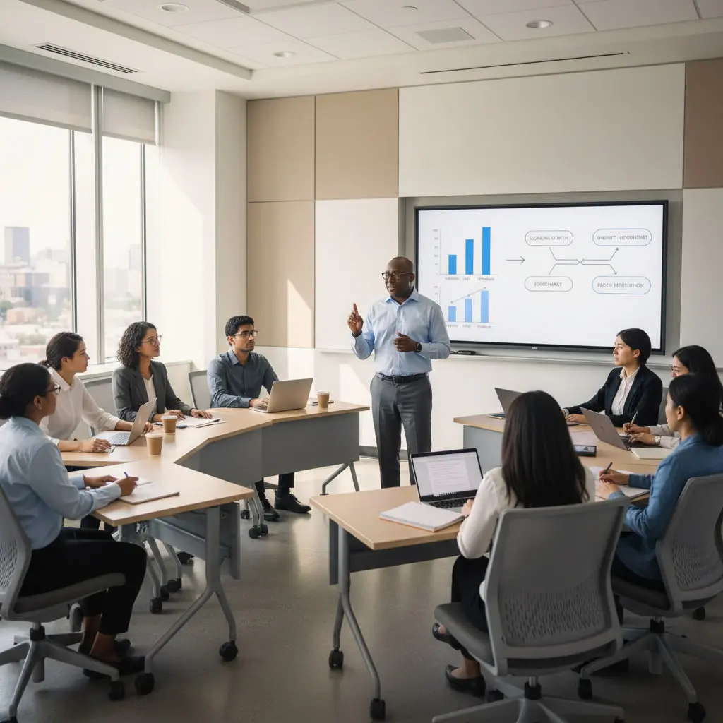 Dr. Chijioke J. Evoh conducting employment policy research and labour market analysis at a New York-based global development advisory office